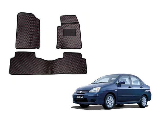 Suzuki Liana Diamond Cut Floor Mats Black Red