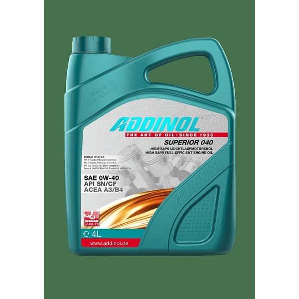 ADDINOL SUPERIOR 0W-40 Made In Germany -4 litre