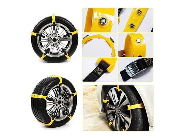 10-piece Anti-Slip Snow Chain Strap for Light Cars, Hatchbacks, and Crossovers
