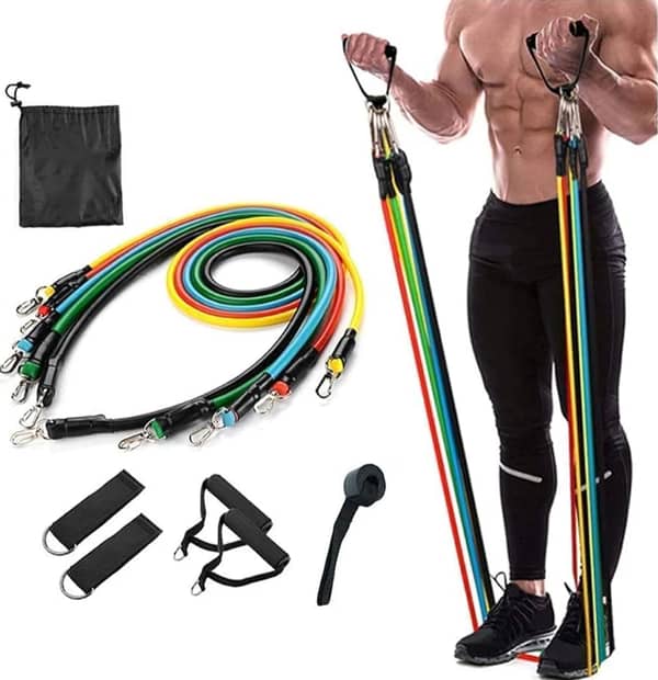 Power Resistance Bands for Workout for Women & Men (11pcs), Exercise Bands for Home and Gym Workouts. Perfect Resistance Band for Exercise and Muscle Building.