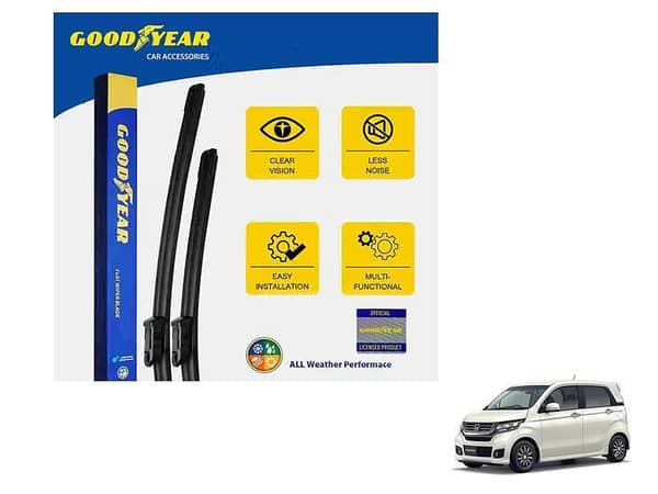 Goodyear Flat Wiper Blades for Honda N Wgn (2013-2023) - Silicone, Streak-Free, Scratch-Resistant