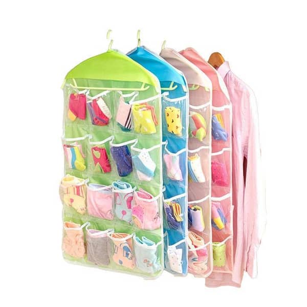 Closet Organizer with 16 Pockets for Sorting Storage, Wall Hanging or Door Rack Use