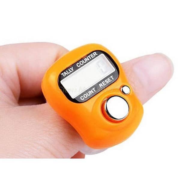 Digital Tasbeeh Counter With Hand Ring Finger Tally Electronic Tasbih Pray Counter 5 digit Portable LED - Any One Random Color