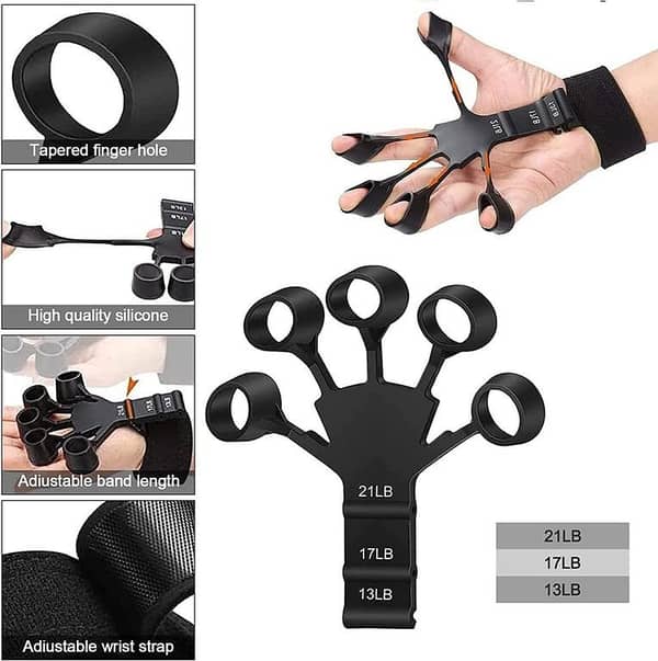 1pcs LBS Finger Strengthener, Grip Strength Trainer, 6 Resistant Level Finger Exerciser, Hand Strengthener for Patients Strength Traning