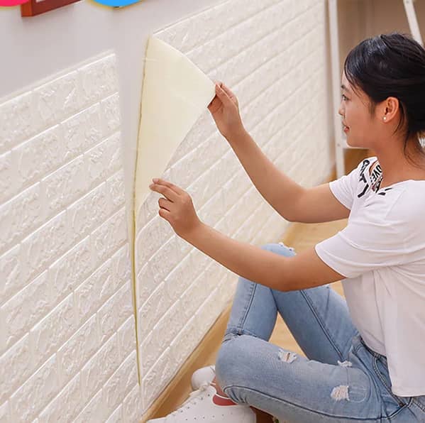 3D Brick Wall Stickers Self-Adhesive Decor DIy Foam Waterproof Wall TV Background Covering Wallpaper For Kids Living Room
