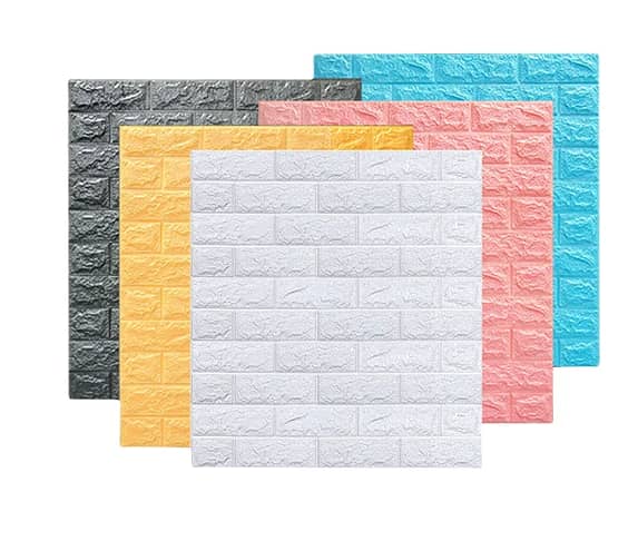 3D Brick Wall Stickers DIY Self Adhesive Decor Foam Waterproof Wall Covering Wallpaper for TV Background Kids Living Room Wall Bricks Sheet