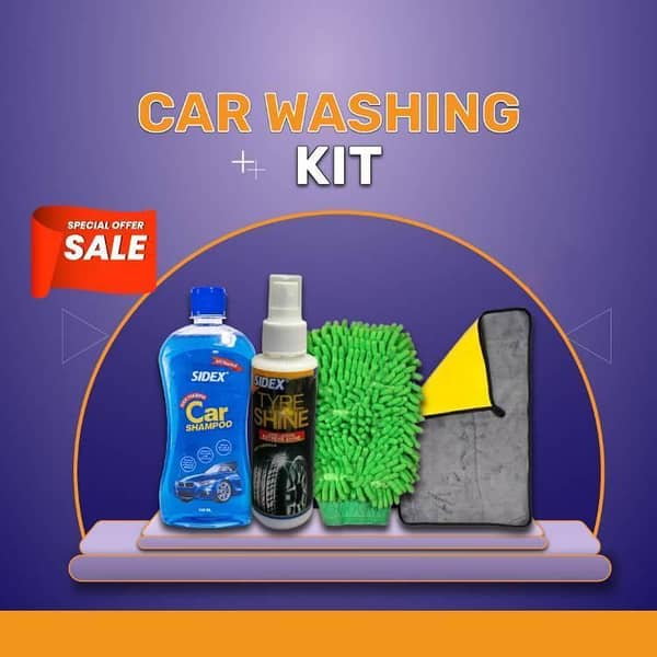 Complete 4-Piece Car Washing Kit by All In One