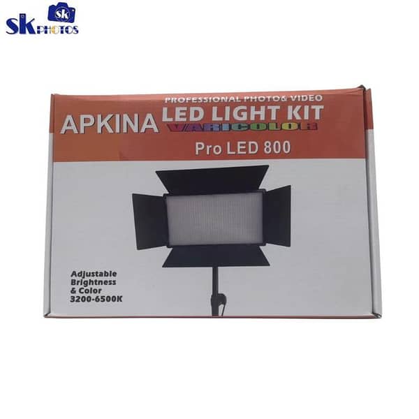 Apkina LED 800 Varicolor Professional Video Light with Power Supply