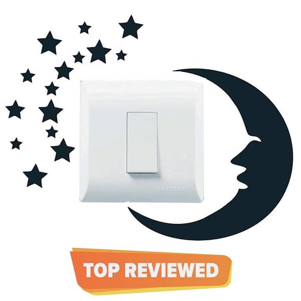 Zecor Gallery Moon with Stars Switch Board Wall Sticker Self Adhesive Design for Kids Room