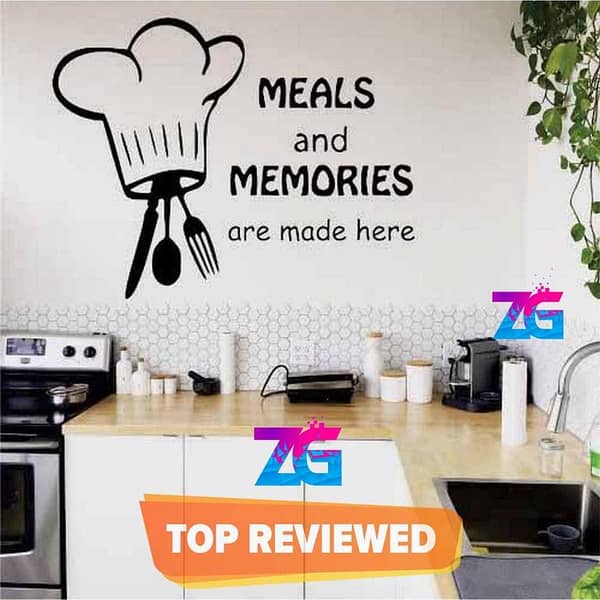 Zecor Gallery Meals and Memories are Made Here Wall decoration design with self adhesive sticker sheet magical wall décor printing look for kitchen best decoration ideas not a Wall paper