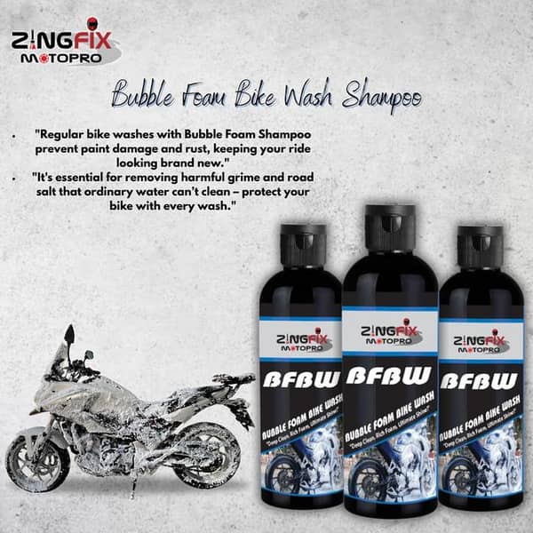 Zingfix Bubble Foam Bike Wash Shampoo – 400ml (Pack of 3)