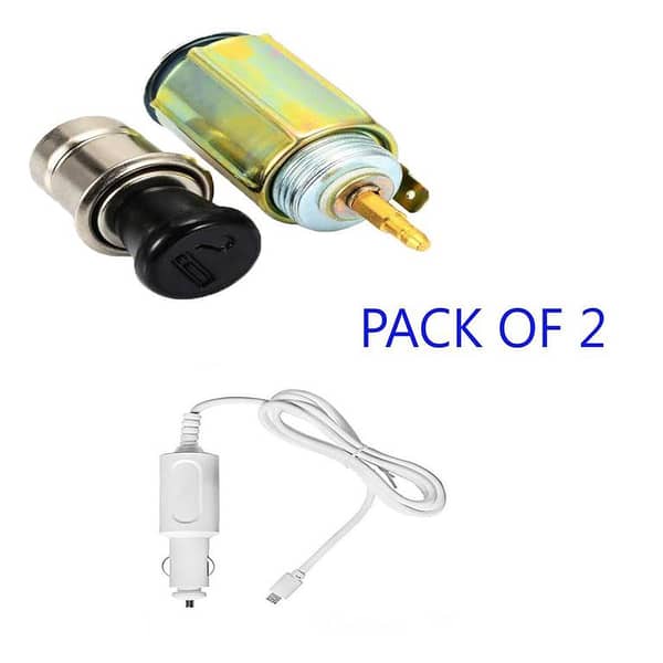 Set of 2: Universal Car Mobile Charger and Cigarette Lighter for All Vehicles