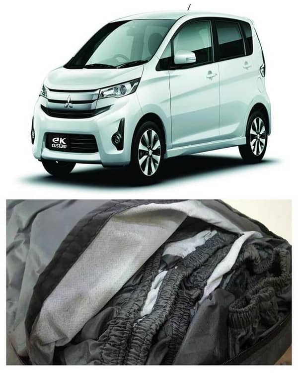Imported MITSUBISHI EK WAGON Top Cover in Tafeeta White - 100% Water and Dew Proof