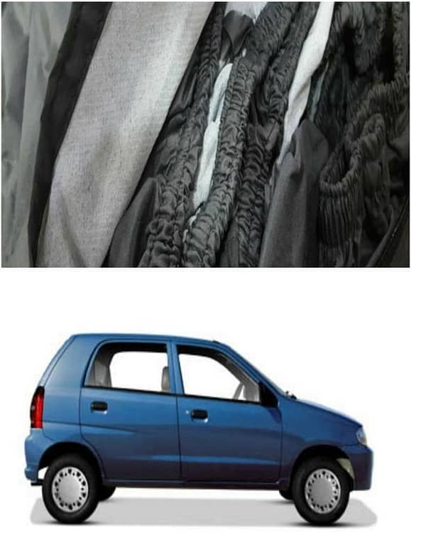 Imported Tafted White Fuzzing Top Cover for Suzuki Alto - 100% Waterproof and Dew Proof