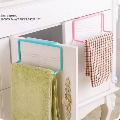 Woogor Plastic Towel Hanging Rack, Multi-Colour set of 2
