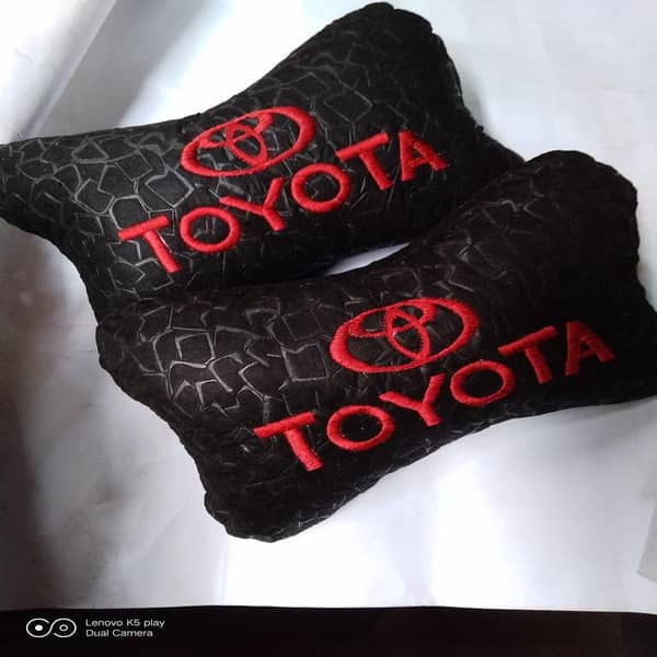 Toyota Logo Bone Shape Neck Rest Pillow for Comfortable Travel (Set of 2)