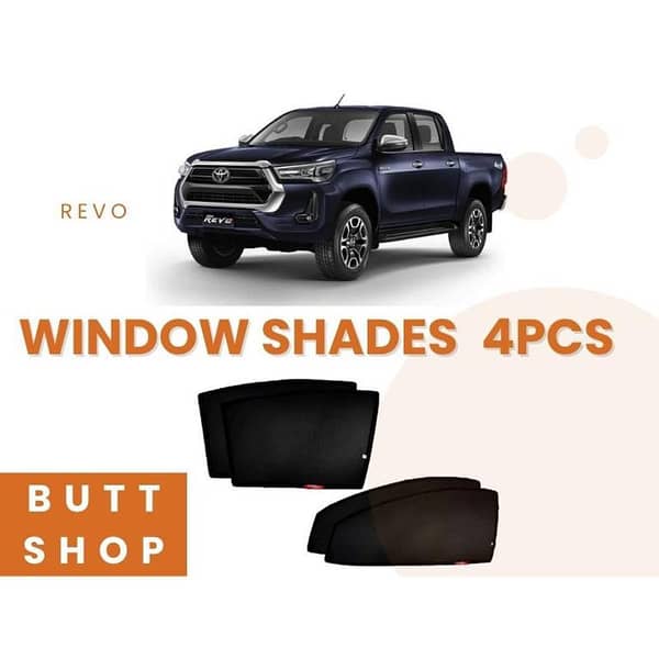 TOYOTA REVO 2020 Black Sun Shades / Window Curtains / Blinds - 4 Piece Set