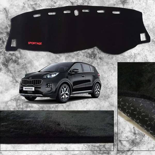 KIA SPORTAGE VELVET DASHBOARD MAT - BLACK 1PC