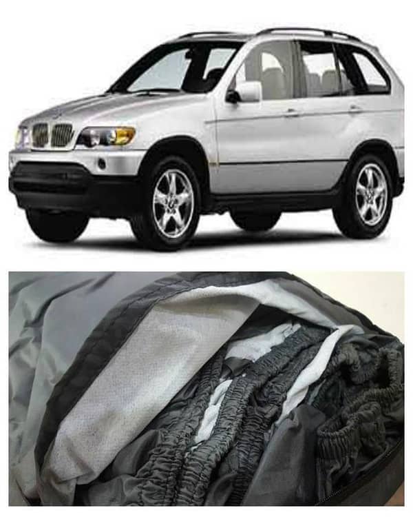 Imported Tafeeta White Fuzzing Top Cover for BMW X5 Series - 100% Water and Dew Resistant
