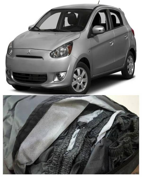 Imported TAFEETA White Fuzzing Top Cover for MITSUBISHI MIRAGE - 100% Water and Dew Resistant
