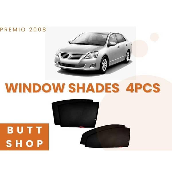 2008 TOYOTA PREMIO Black Sun Shades - Window Curtains and Blinds Set of 4