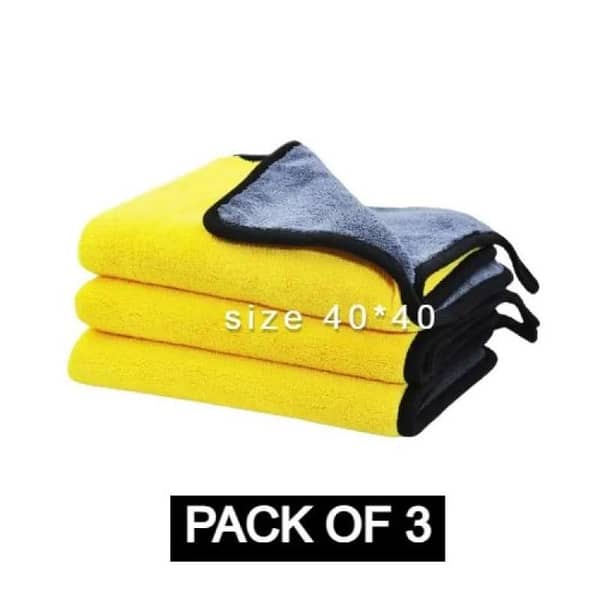 MICRO FIBER CLOTH CLEANING CLOTH PACK OF 3 YELLOW AND GREY