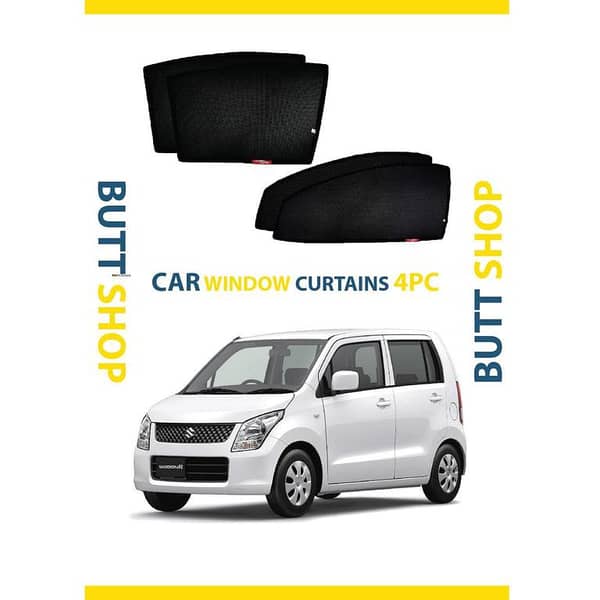 SUZUKI WAGON R (JAPAN) WINDOW CURTAIN/ Sun shades / Side Curtains BLACK 4PC SET