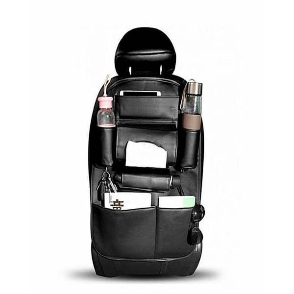 Car Back Seat Organizer with Multi Pockets in Black