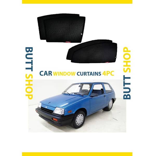 SUZUKI KHYBER BLACK SUN SHADES AND WINDOW CURTAINS SET (4 PIECES)