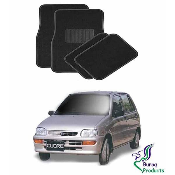 Daihatsu Coure 5-Piece Black and Grey Carpet Floor Mat Set