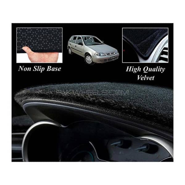 Black Velvet Dashboard Mat for Suzuki Cultus (Old Model)
