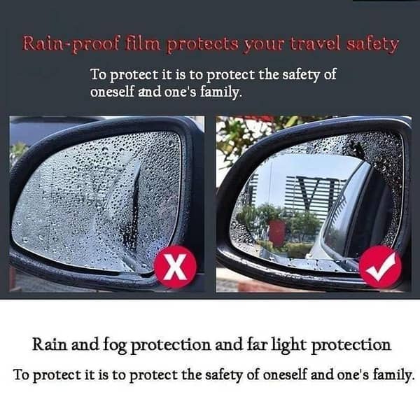 2-Pack Nano Anti-Fog and Waterproof Film for Car Rearview Mirrors - Universal Size Protective Solution