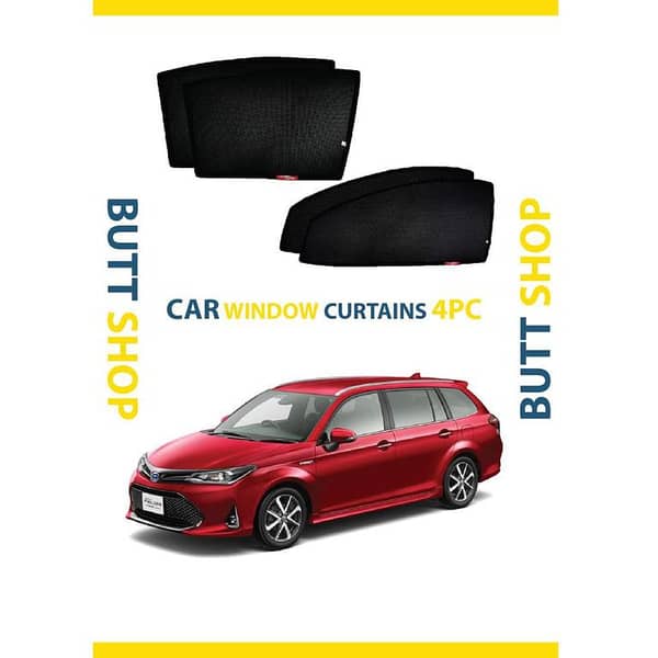TOYOTA FIELDER 2018 WINDOW CURTAIN/ Sun shades / Side Curtains BLACK 4PC SET