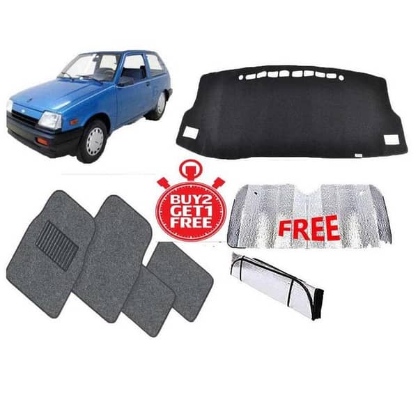 SUZUKI KHYBER 3-Piece Bundle: Dashboard Cover, Floor Mat, and Complimentary Sun Protection Shades