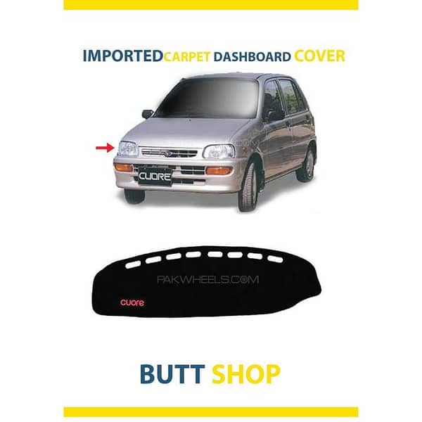 Daihatsu Coure Dashboard Carpet Cover - Imported Black Fabric, 1 Piece