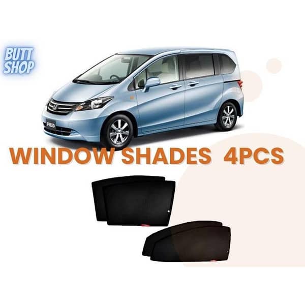 HONDA FREED SUN SHADES / WINDOW CURTAINS / BLINDS (DARK) BLACK 4PCS