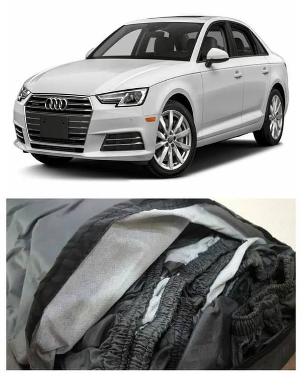 Imported TAFEETA White Fuzzing Top Cover for AUDI A4 – 100% Water and Dew Resistant