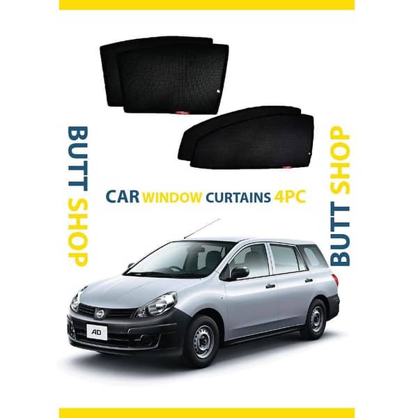 2007 NISSAN AD VAN Side Window Curtain Set - 4 Piece Black Sun Shades for UV Protection and Privacy