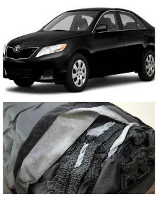 Imported Toyota Camry White Tafeeta Top Cover - 100% Waterproof and Dew Resistant