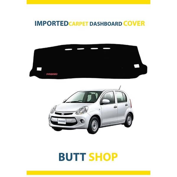 Dashboard Cover for 2011-14 TOYOTA PASSO - Imported Black Carpet, 1 Piece