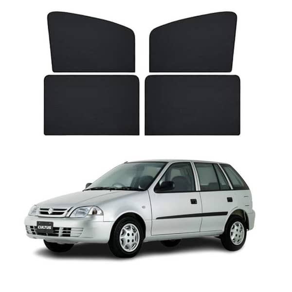 4-Piece Black Window Shades for Suzuki Cultus