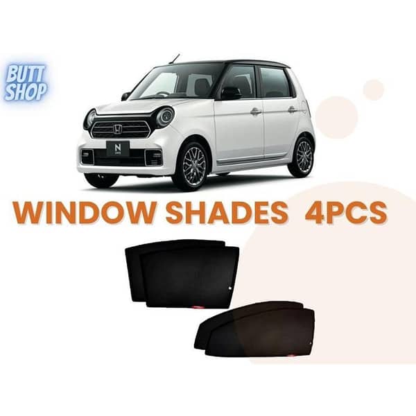 HONDA N ONE SUN SHADES / WINDOW CURTAINS / BLINDS (DARK) BLACK 4PCS