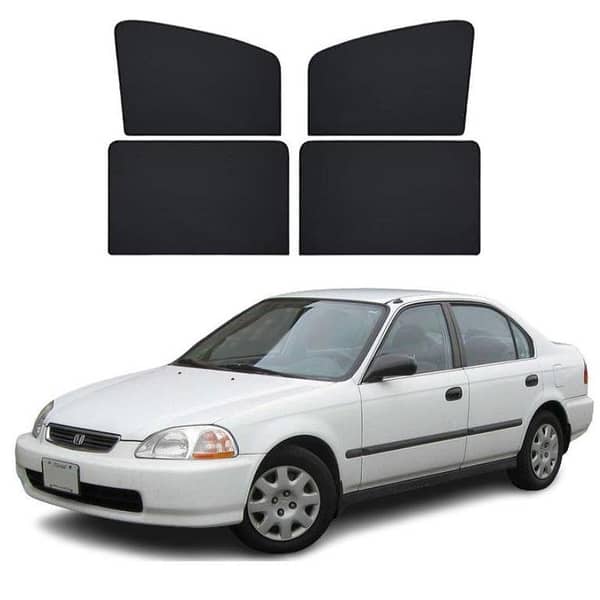 4-Piece Black Window Shades for 2000 HONDA CIVIC