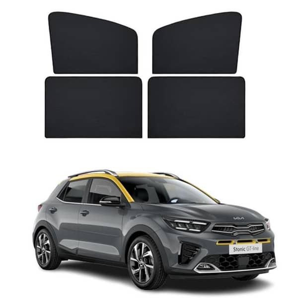 4-Piece Black Window Shades for Kia Stonic