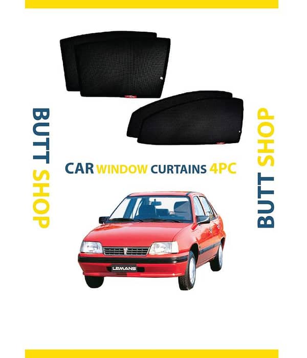 HYUNDAI DAEWOO RACER 4-Piece Black Window Curtain Set for Sun Protection and Privacy