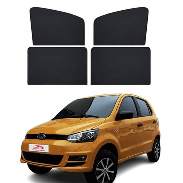 4-Piece Black Window Shades by United Bravo for Cars