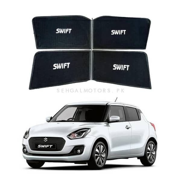 2022 SUZUKI SWIFT Black Sun Shades Set - 4 Window Curtains and Blinds for Sun Protection