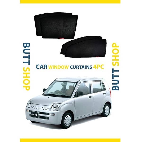 SUZUKI ALTO JAPAN (JUTA) WINDOW CURTAIN/ Sun shades / Side Curtains BLACK 4PC SET