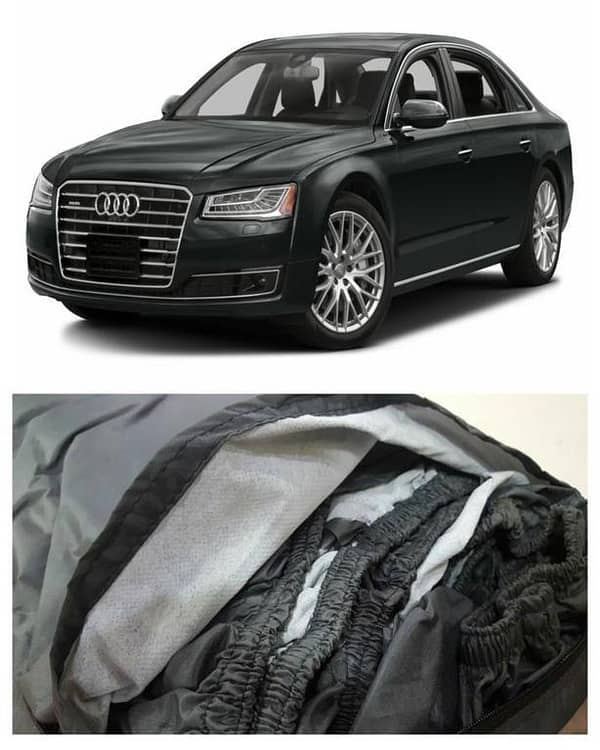 Imported Tafeeta White Fuzzing Top Cover for AUDI A8 - 100% Water and Dew Proof