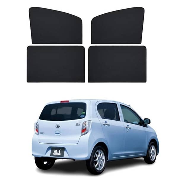2012 Daihatsu Mira Black Window Shades - 4 Pieces